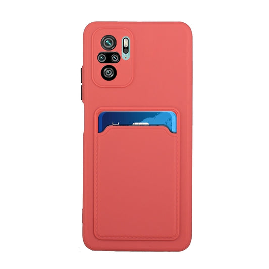 For Xiaomi Redmi Note 10 5G Card Slot Design Shockproof TPU Protective Case(Plum Red) by buy2fix