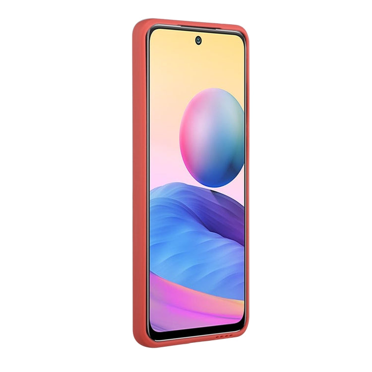 For Xiaomi Redmi Note 10 5G Card Slot Design Shockproof TPU Protective Case(Plum Red) - Xiaomi Cases by buy2fix | Online Shopping UK | buy2fix