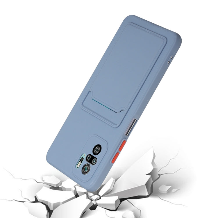 For Xiaomi Redmi Note 10 Pro Card Slot Design Shockproof TPU Protective Case(Gray) - Xiaomi Cases by buy2fix | Online Shopping UK | buy2fix