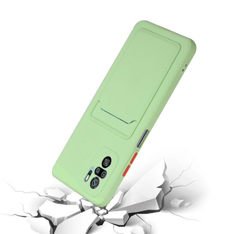 For Xiaomi Redmi Note 10 Pro Card Slot Design Shockproof TPU Protective Case(Green) - Xiaomi Cases by buy2fix | Online Shopping UK | buy2fix