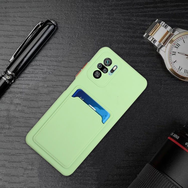 For Xiaomi Redmi Note 10 Pro Card Slot Design Shockproof TPU Protective Case(Green) - Xiaomi Cases by buy2fix | Online Shopping UK | buy2fix