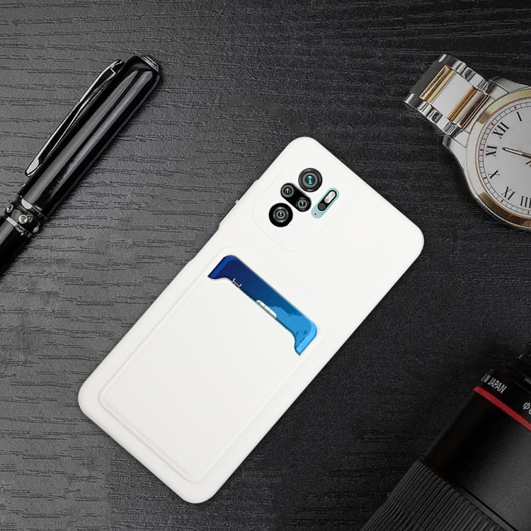 For Xiaomi Redmi Note 10 Pro Card Slot Design Shockproof TPU Protective Case(White) - Xiaomi Cases by buy2fix | Online Shopping UK | buy2fix