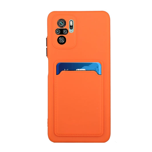 For Xiaomi Redmi Note 10 Pro Card Slot Design Shockproof TPU Protective Case(Orange) by buy2fix