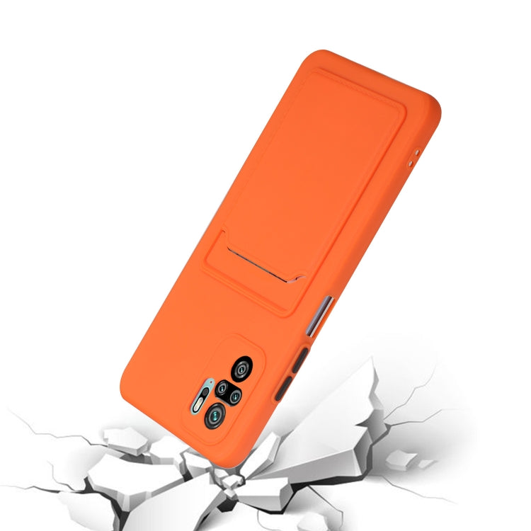 For Xiaomi Redmi Note 10 Pro Card Slot Design Shockproof TPU Protective Case(Orange) - Xiaomi Cases by buy2fix | Online Shopping UK | buy2fix