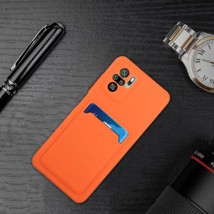 For Xiaomi Redmi Note 10 Pro Card Slot Design Shockproof TPU Protective Case(Orange) - Xiaomi Cases by buy2fix | Online Shopping UK | buy2fix