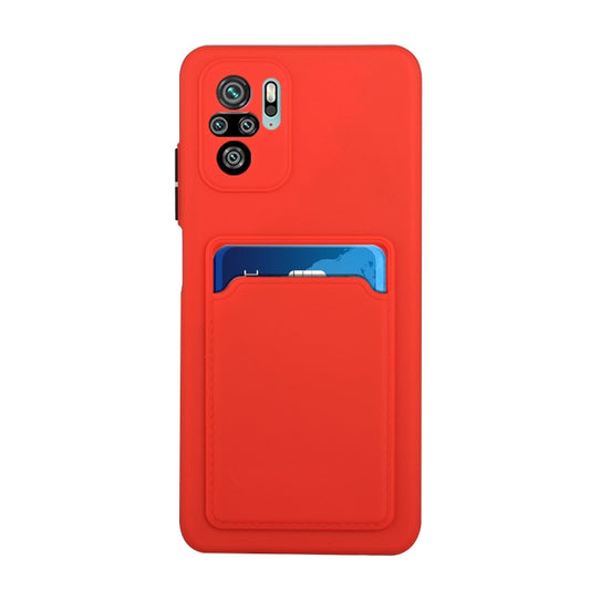 For Xiaomi Redmi Note 10 Pro Card Slot Design Shockproof TPU Protective Case(Red) by buy2fix