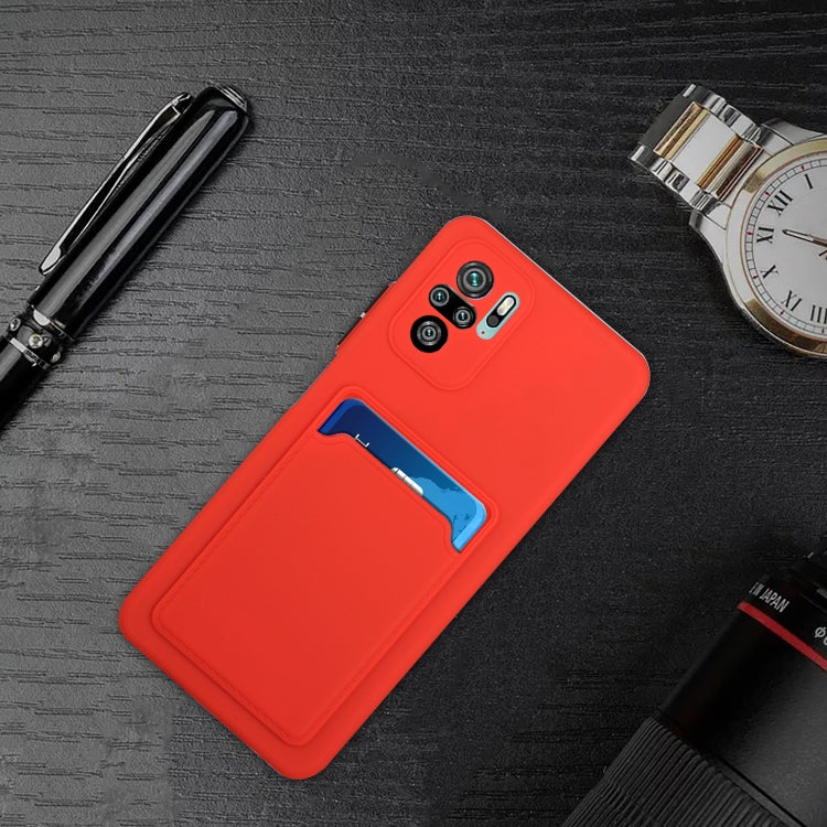For Xiaomi Redmi Note 10 Pro Card Slot Design Shockproof TPU Protective Case(Red) by buy2fix