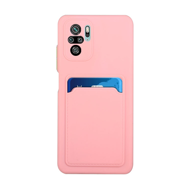 For Xiaomi Redmi Note 10 Pro Card Slot Design Shockproof TPU Protective Case(Pink) - Xiaomi Cases by buy2fix | Online Shopping UK | buy2fix