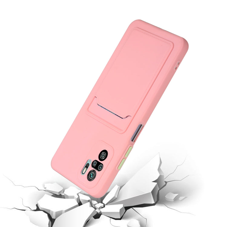 For Xiaomi Redmi Note 10 Pro Card Slot Design Shockproof TPU Protective Case(Pink) - Xiaomi Cases by buy2fix | Online Shopping UK | buy2fix