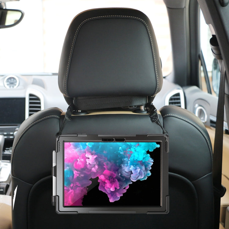 For Microsoft Surface Pro 4 / 5 / 6 / 7 / 7+ Shockproof Colorful Silicone + PC Protective Case with Holder & Hand Strap & Pen Slot(Black) - Microsoft by buy2fix | Online Shopping UK | buy2fix
