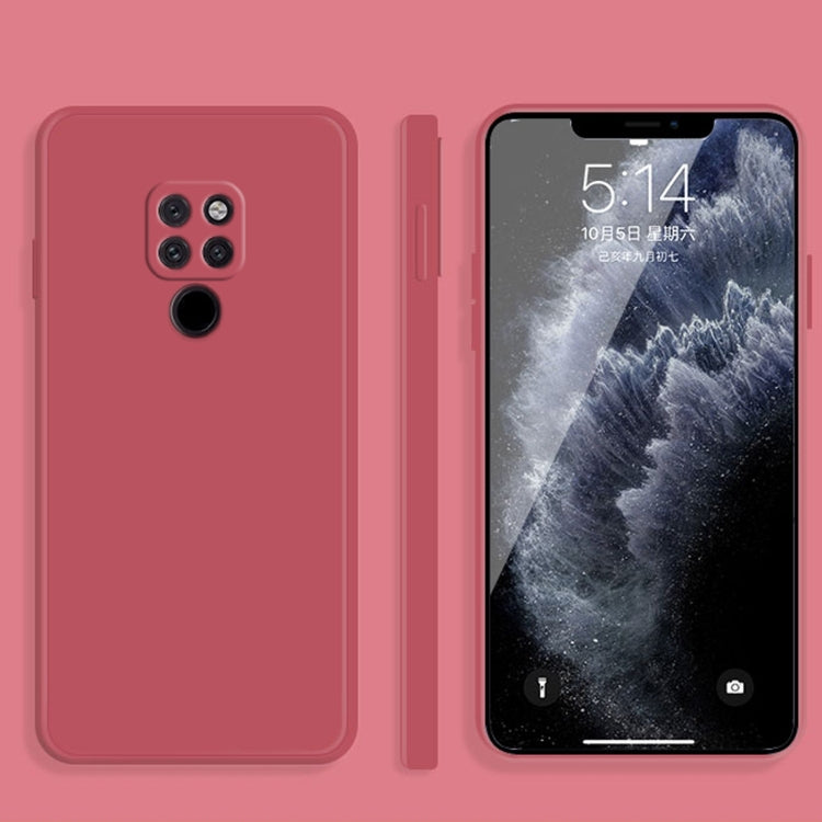 For Huawei Mate 20 Solid Color Imitation Liquid Silicone Straight Edge Dropproof Full Coverage Protective Case(Red) - Huawei Cases by buy2fix | Online Shopping UK | buy2fix