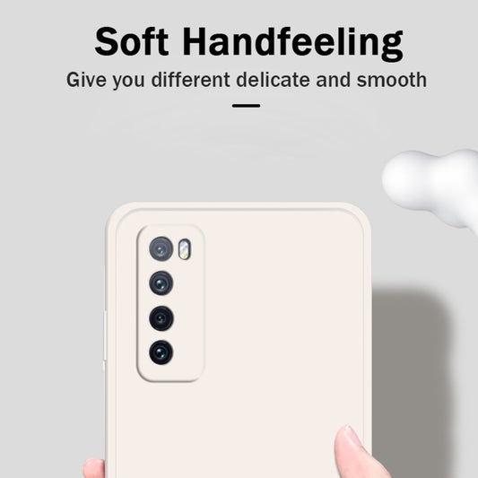 For Huawei nova 7 5G Solid Color Imitation Liquid Silicone Straight Edge Dropproof Full Coverage Protective Case(Dark Green) by buy2fix