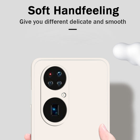 For Huawei P50 Pro Solid Color Imitation Liquid Silicone Straight Edge Dropproof Full Coverage Protective Case(Black) by buy2fix