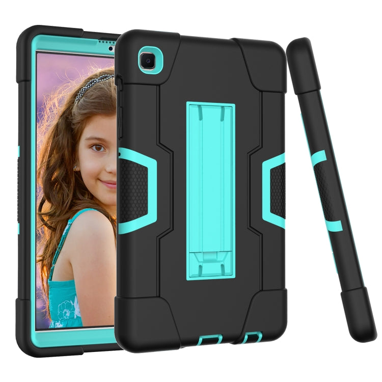 For Samsung Galaxy Tab A7 Lite T225 Contrast Color Robot Shockproof Silicone + PC Protective Case with Holder(Black + Mint Green) - Tab A7 Lite T220 / T225 by buy2fix | Online Shopping UK | buy2fix