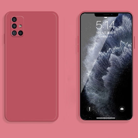 For Samsung Galaxy M51 Solid Color Imitation Liquid Silicone Straight Edge Dropproof Full Coverage Protective Case(Red) by buy2fix
