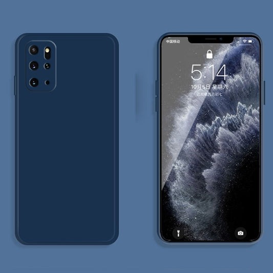 For Samsung Galaxy S20+ Solid Color Imitation Liquid Silicone Straight Edge Dropproof Full Coverage Protective Case(Blue) by buy2fix