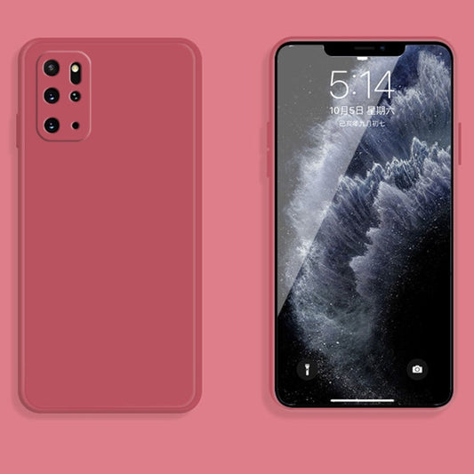 For Samsung Galaxy S20+ Solid Color Imitation Liquid Silicone Straight Edge Dropproof Full Coverage Protective Case(Red) by buy2fix