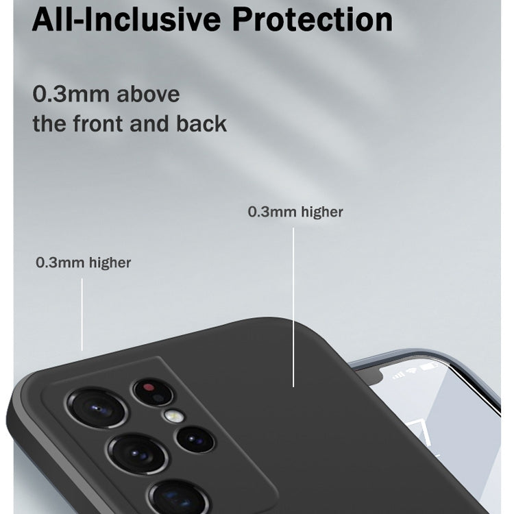 For Samsung Galaxy S21 Ultra 5G Solid Color Imitation Liquid Silicone Straight Edge Dropproof Full Coverage Protective Case(Purple) - Galaxy S21 Ultra 5G Cases by buy2fix | Online Shopping UK | buy2fix