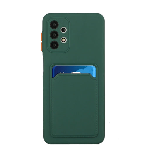 For Samsung Galaxy A32 5G Card Slot Design Shockproof TPU Protective Case(Dark Green) by buy2fix