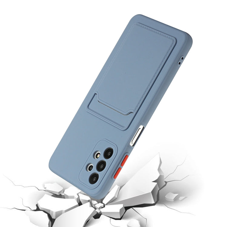 For Samsung Galaxy A52 5G / 4G Card Slot Design Shockproof TPU Protective Case(Gray) - Galaxy Phone Cases by buy2fix | Online Shopping UK | buy2fix