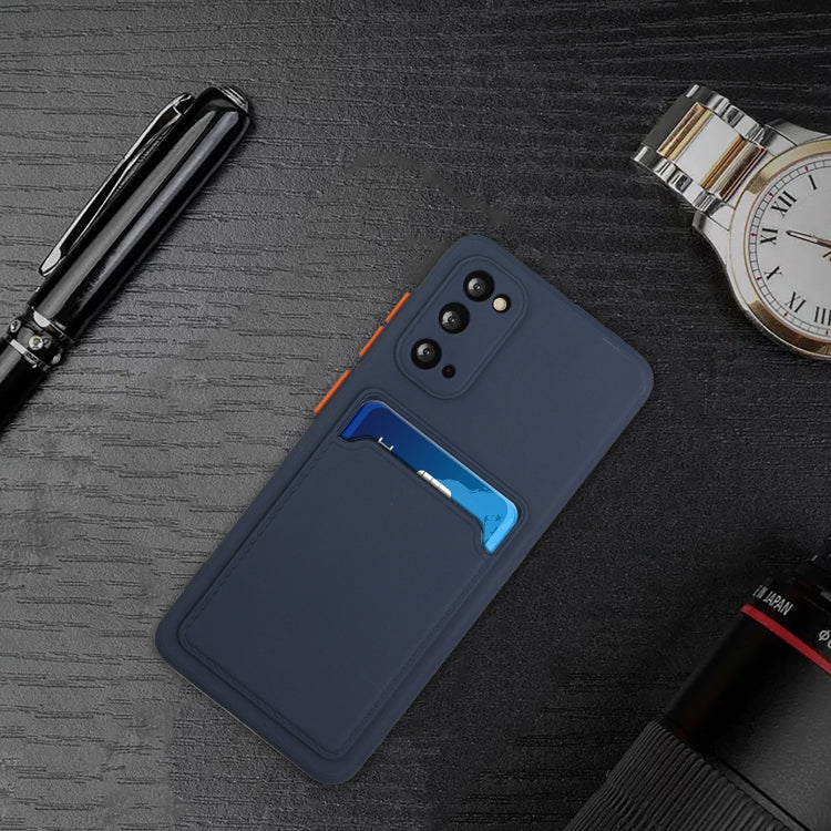 For Samsung Galaxy S20 Card Slot Design Shockproof TPU Protective Case(Dark Blue) by buy2fix