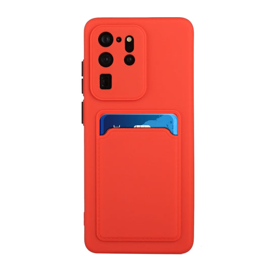 For Samsung Galaxy S20 Ultra Card Slot Design Shockproof TPU Protective Case(Red) by buy2fix