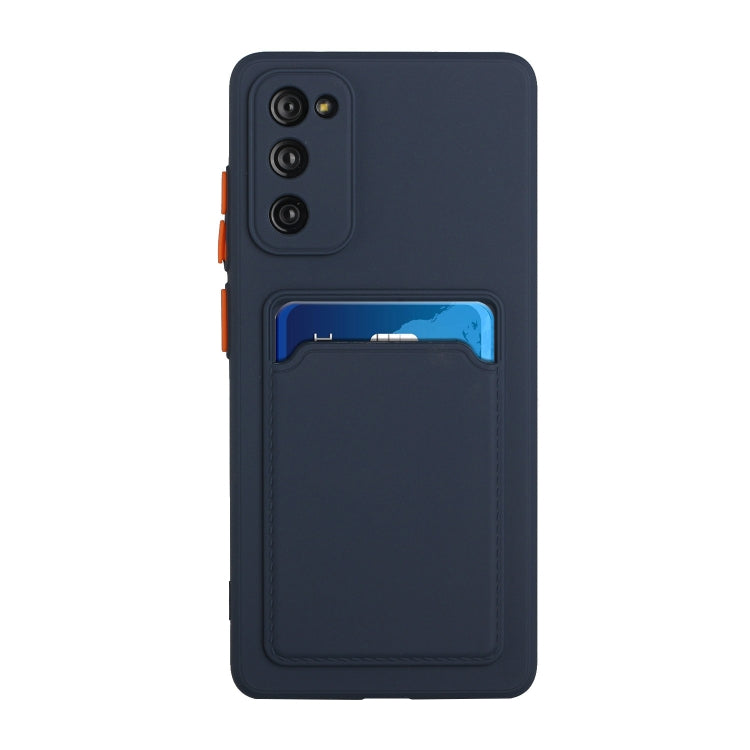 For Samsung Galaxy S20 FE Card Slot Design Shockproof TPU Protective Case(Dark Blue) - Galaxy S20 FE Cases by buy2fix | Online Shopping UK | buy2fix
