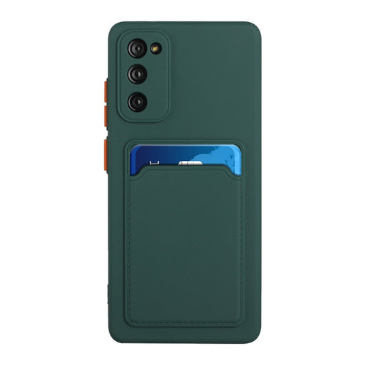 For Samsung Galaxy S20 FE Card Slot Design Shockproof TPU Protective Case(Dark Green) by buy2fix