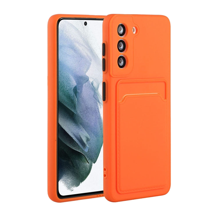 For Samsung Galaxy S21 5G Card Slot Design Shockproof TPU Protective Case(Orange) - Galaxy S21 5G Cases by buy2fix | Online Shopping UK | buy2fix
