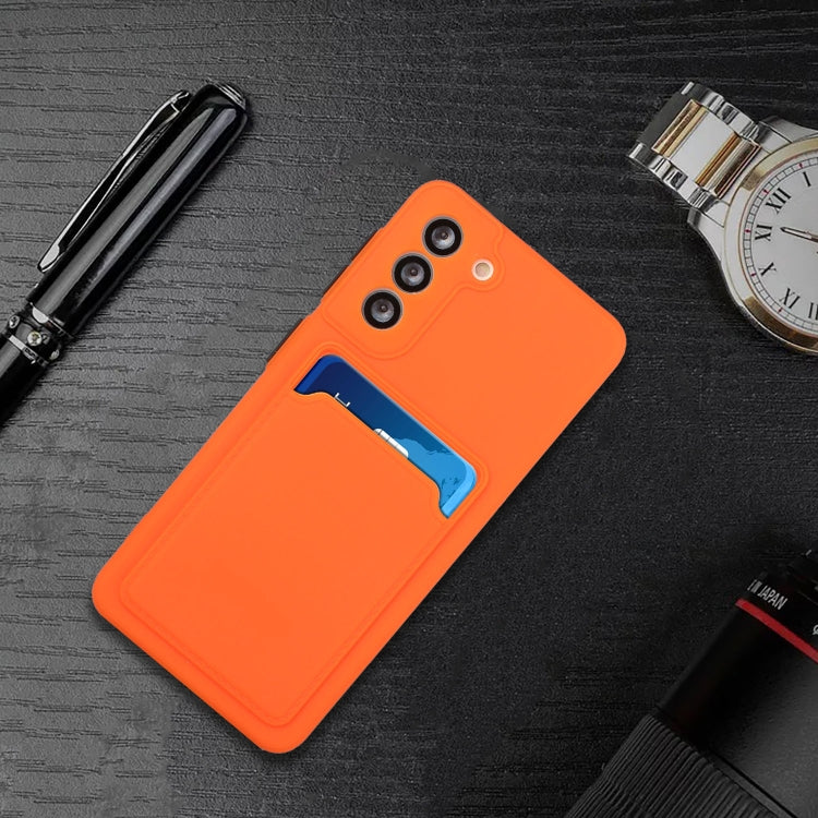 For Samsung Galaxy S21 5G Card Slot Design Shockproof TPU Protective Case(Orange) - Galaxy S21 5G Cases by buy2fix | Online Shopping UK | buy2fix