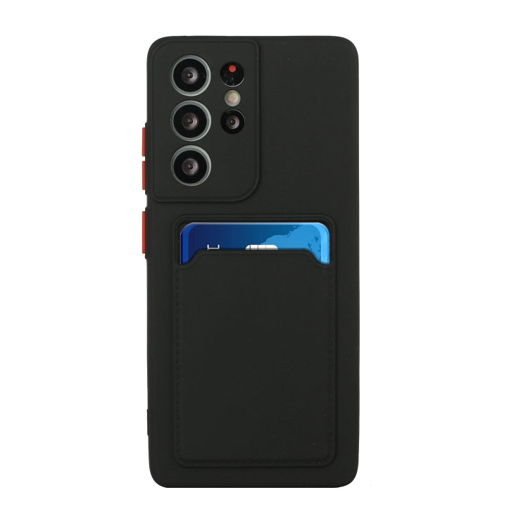 For Samsung Galaxy S21 Ultra 5G Card Slot Design Shockproof TPU Protective Case(Black) - Galaxy S21 Ultra 5G Cases by buy2fix | Online Shopping UK | buy2fix