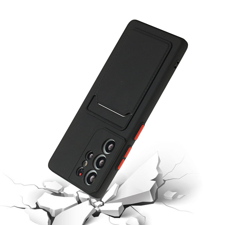 For Samsung Galaxy S21 Ultra 5G Card Slot Design Shockproof TPU Protective Case(Black) - Galaxy S21 Ultra 5G Cases by buy2fix | Online Shopping UK | buy2fix