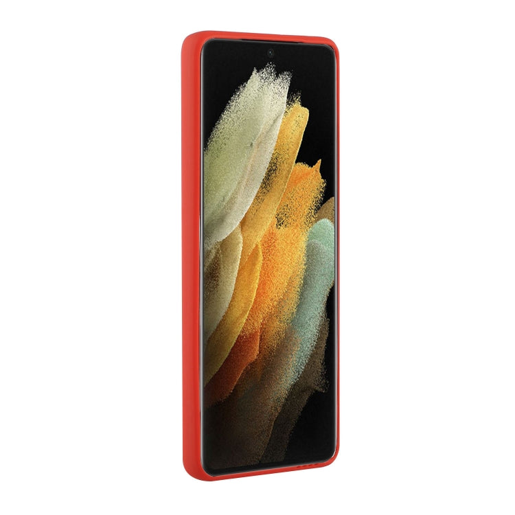 For Samsung Galaxy S21 Ultra 5G Card Slot Design Shockproof TPU Protective Case(Red) - Galaxy S21 Ultra 5G Cases by buy2fix | Online Shopping UK | buy2fix