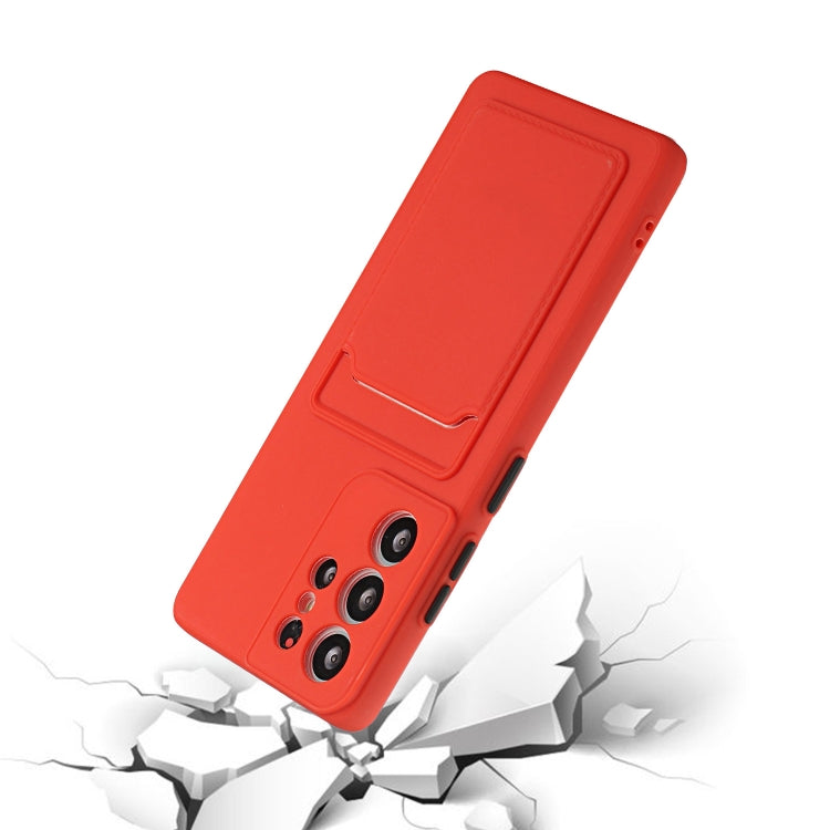 For Samsung Galaxy S21 Ultra 5G Card Slot Design Shockproof TPU Protective Case(Red) - Galaxy S21 Ultra 5G Cases by buy2fix | Online Shopping UK | buy2fix