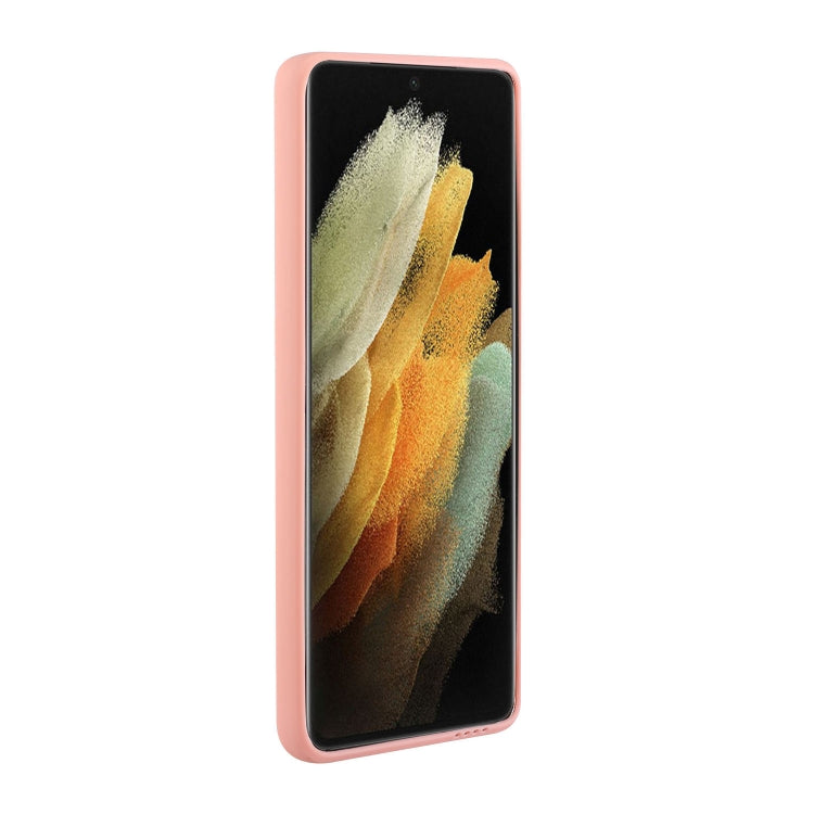 For Samsung Galaxy S21 Ultra 5G Card Slot Design Shockproof TPU Protective Case(Pink) - Galaxy S21 Ultra 5G Cases by buy2fix | Online Shopping UK | buy2fix