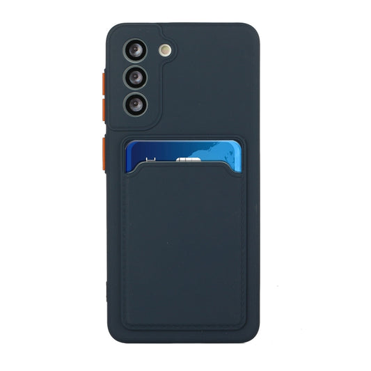 For Samsung Galaxy S21+ 5G Card Slot Design Shockproof TPU Protective Case(Dark Blue) by buy2fix