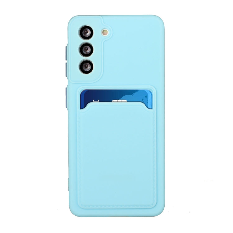 For Samsung Galaxy S21+ 5G Card Slot Design Shockproof TPU Protective Case(Sky Blue) - Galaxy S21+ 5G Cases by buy2fix | Online Shopping UK | buy2fix
