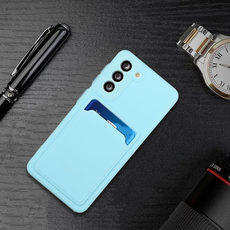 For Samsung Galaxy S21+ 5G Card Slot Design Shockproof TPU Protective Case(Sky Blue) - Galaxy S21+ 5G Cases by buy2fix | Online Shopping UK | buy2fix