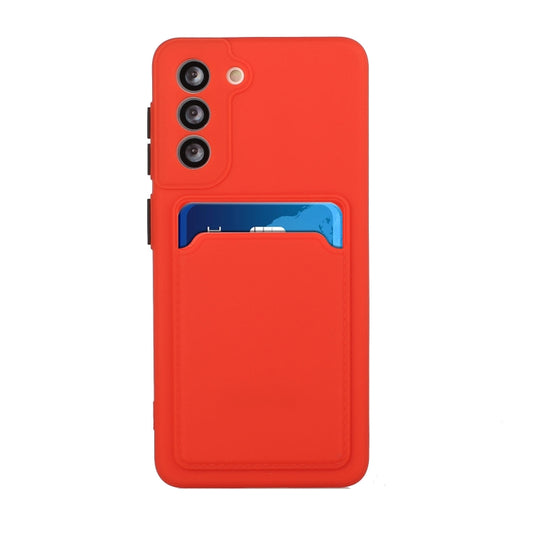 For Samsung Galaxy S21+ 5G Card Slot Design Shockproof TPU Protective Case(Red) by buy2fix