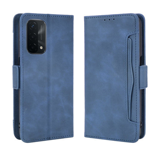 For OPPO A54 5G / A74 5G / A93 5G Skin Feel Calf Pattern Horizontal Flip Leather Case with Holder & Card Slots & Photo Frame(Blue) by buy2fix