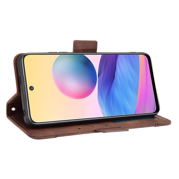 For Xiaomi Redmi Note 10 5G Skin Feel Calf Pattern Horizontal Flip Leather Case with Holder & Card Slots & Photo Frame(Brown) - Xiaomi Cases by buy2fix | Online Shopping UK | buy2fix