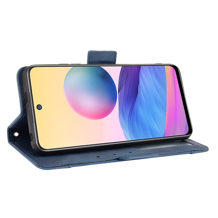 For Xiaomi Redmi Note 10 5G Skin Feel Calf Pattern Horizontal Flip Leather Case with Holder & Card Slots & Photo Frame(Blue) - Xiaomi Cases by buy2fix | Online Shopping UK | buy2fix