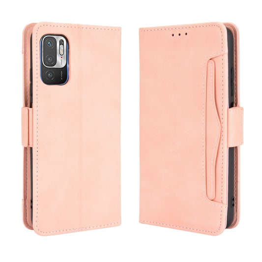 For Xiaomi Redmi Note 10 5G Skin Feel Calf Pattern Horizontal Flip Leather Case with Holder & Card Slots & Photo Frame(Pink) by buy2fix