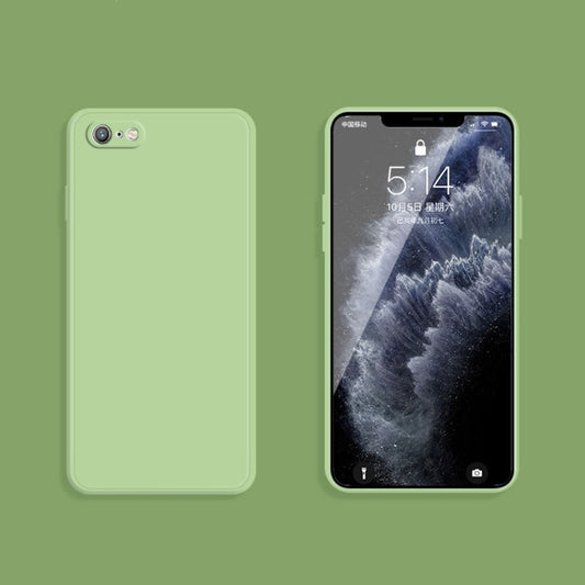 Solid Color Imitation Liquid Silicone Straight Edge Dropproof Full Coverage Protective Case For iPhone 6s / 6(Matcha Green) by buy2fix