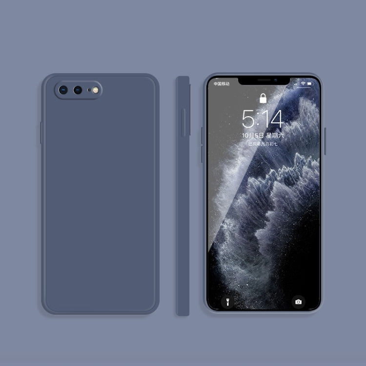 Solid Color Imitation Liquid Silicone Straight Edge Dropproof Full Coverage Protective Case For iPhone 8 Plus / 7 Plus(Gray) - More iPhone Cases by buy2fix | Online Shopping UK | buy2fix