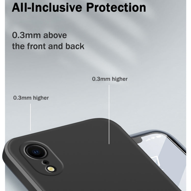 For iPhone XR Solid Color Imitation Liquid Silicone Straight Edge Dropproof Full Coverage Protective Case(Black) - More iPhone Cases by buy2fix | Online Shopping UK | buy2fix