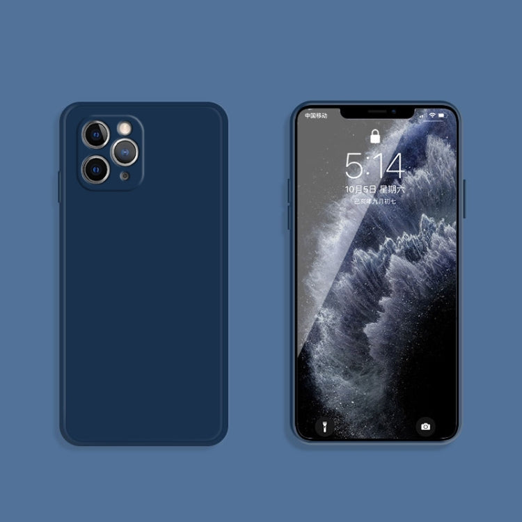 For iPhone 11 Pro Solid Color Imitation Liquid Silicone Straight Edge Dropproof Full Coverage Protective Case (Blue) - iPhone 11 Pro Cases by buy2fix | Online Shopping UK | buy2fix