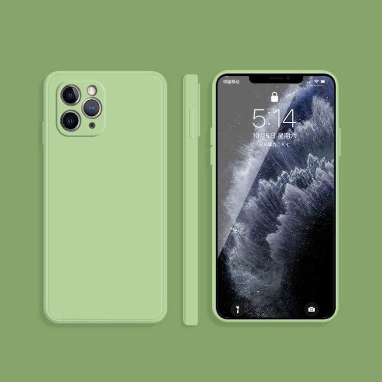 For iPhone 11 Pro Solid Color Imitation Liquid Silicone Straight Edge Dropproof Full Coverage Protective Case (Matcha Green) - iPhone 11 Pro Cases by buy2fix | Online Shopping UK | buy2fix