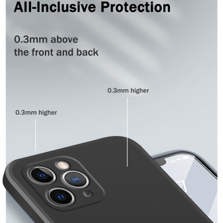 For iPhone 11 Pro Max Solid Color Imitation Liquid Silicone Straight Edge Dropproof Full Coverage Protective Case (Black) - iPhone 11 Pro Max Cases by buy2fix | Online Shopping UK | buy2fix