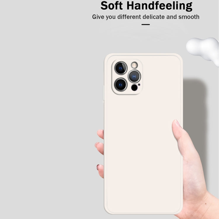 For iPhone 12 Pro Solid Color Imitation Liquid Silicone Straight Edge Dropproof Full Coverage Protective Case(Black) - iPhone 12 / 12 Pro Cases by buy2fix | Online Shopping UK | buy2fix